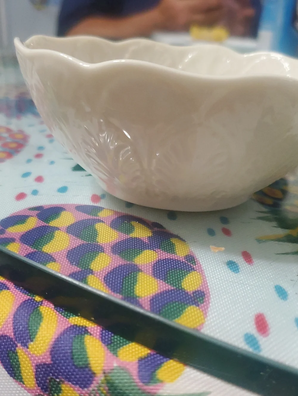 Lenox Cream Ceramic Leaf-Embossed Serving Bowl - Home Dining
